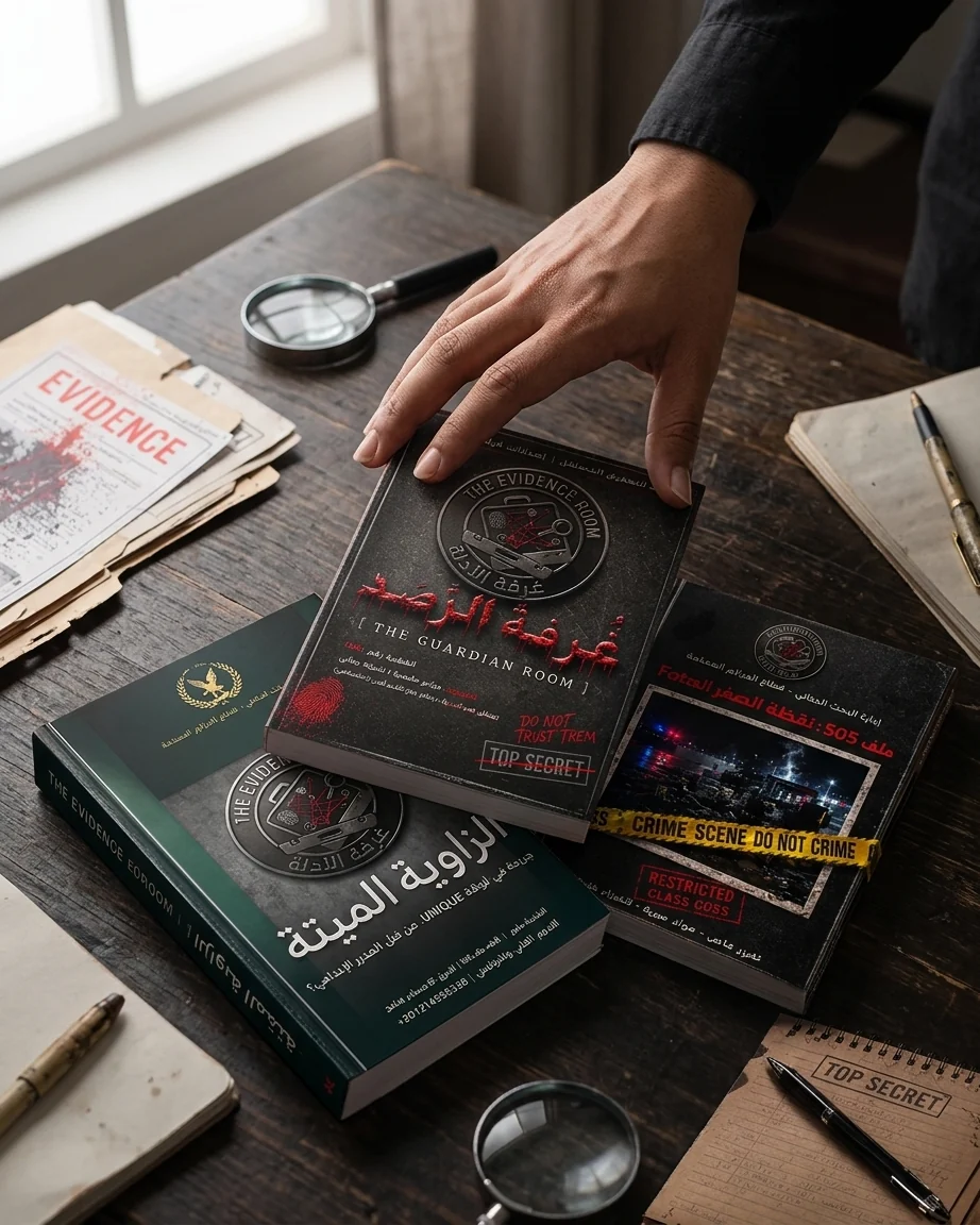 يد تلتقط ملف قضية غرفة الرصد من فوق ملفين آخرين على مكتب